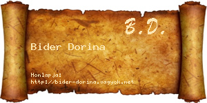 Bider Dorina névjegykártya