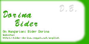 dorina bider business card